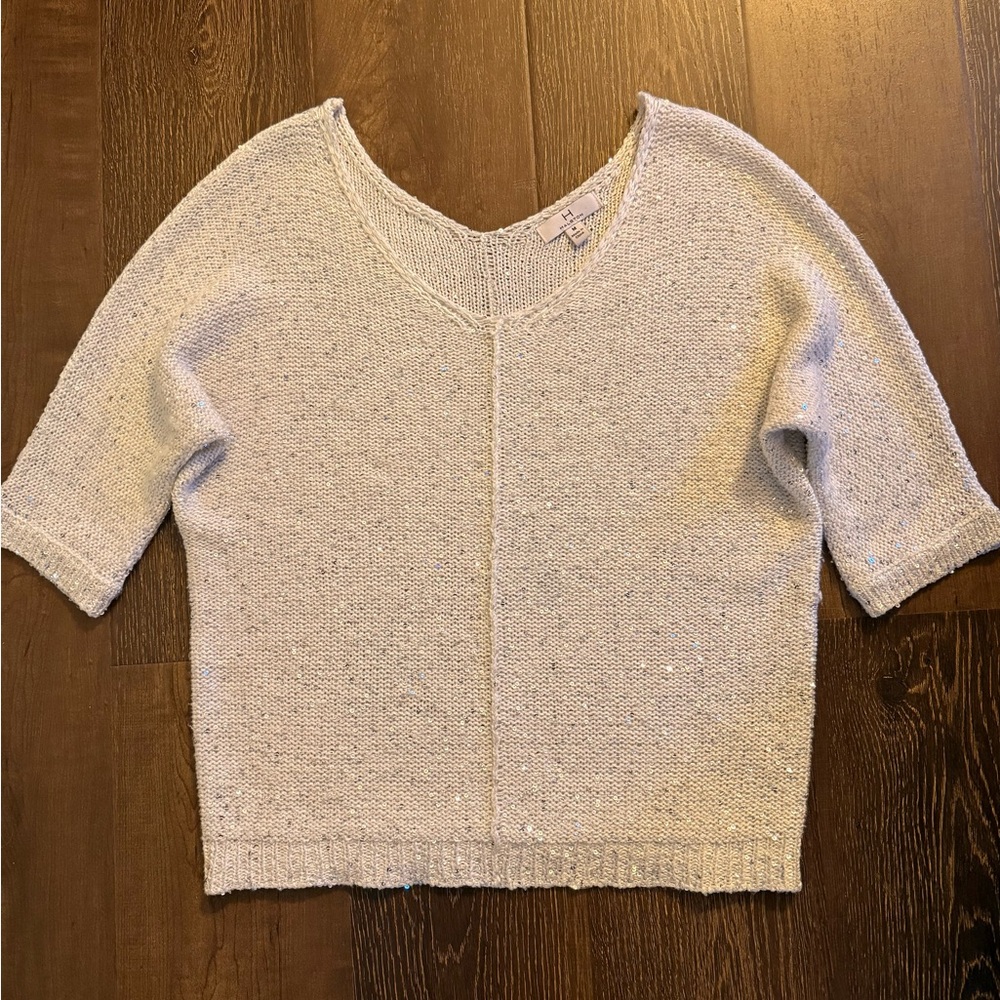 Halston Silver Sequin Top